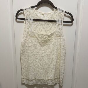 Madison Intimates Lace Overlay Cream Camisole